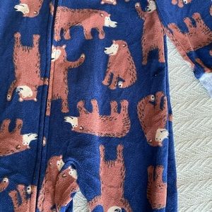 Carter’s 24 Months Zipper Onesie Fleece Pajamas Bears Boy Blue